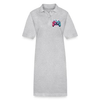 Manettes de jeu - Robe polo bio PAIGER Stanley/Stella Femme - gris chiné - Devant