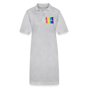 L’amour gagne - Robe polo bio PAIGER Stanley/Stella Femme - gris chiné - Devant