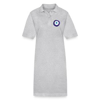 Symbole du mauvais œil - Robe polo bio PAIGER Stanley/Stella Femme - gris chiné - Devant