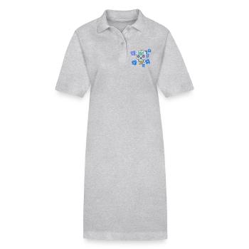 Mexikanischer  Zuckerschaedel  - Stanley/Stella Frauen Bio-Polokleid PAIGER - Grau meliert - Vorne