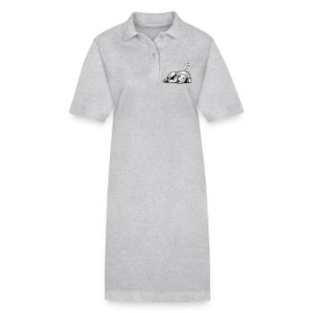 Irischer Wolfshund Wolfshundbesitzer Wolfshundfan - Stanley/Stella Frauen Bio-Polokleid PAIGER - Grau meliert - Vorne