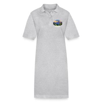 Enzian im Herzen - Stanley/Stella Frauen Bio-Polokleid PAIGER - Grau meliert - Vorne