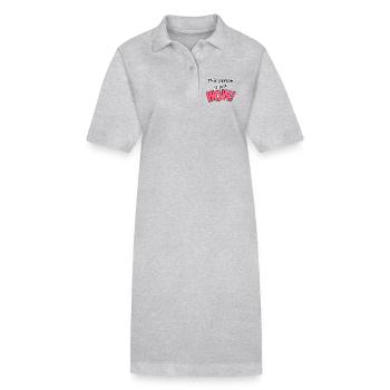 Cette personne est juste AMIS WOW Fun Cadeau - Robe polo bio PAIGER Stanley/Stella Femme - gris chiné - Devant