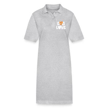 Chien Amour Chiens Cœur Animaux Animaux Maître Fan - Robe polo bio PAIGER Stanley/Stella Femme - gris chiné - Devant