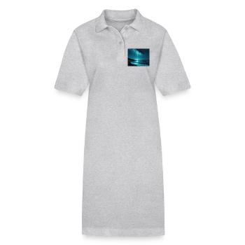Eau Nuit Bleu Lumière Jouer Mer - Robe polo bio PAIGER Stanley/Stella Femme - gris chiné - Devant