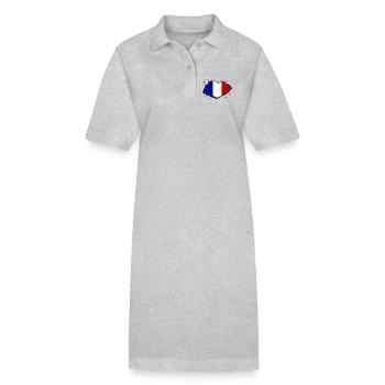 drapeau de la France - Robe polo bio PAIGER Stanley/Stella Femme - gris chiné - Devant