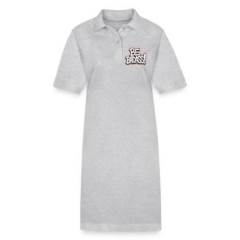 Sois badass - Robe polo bio PAIGER Stanley/Stella Femme - gris chiné - Devant