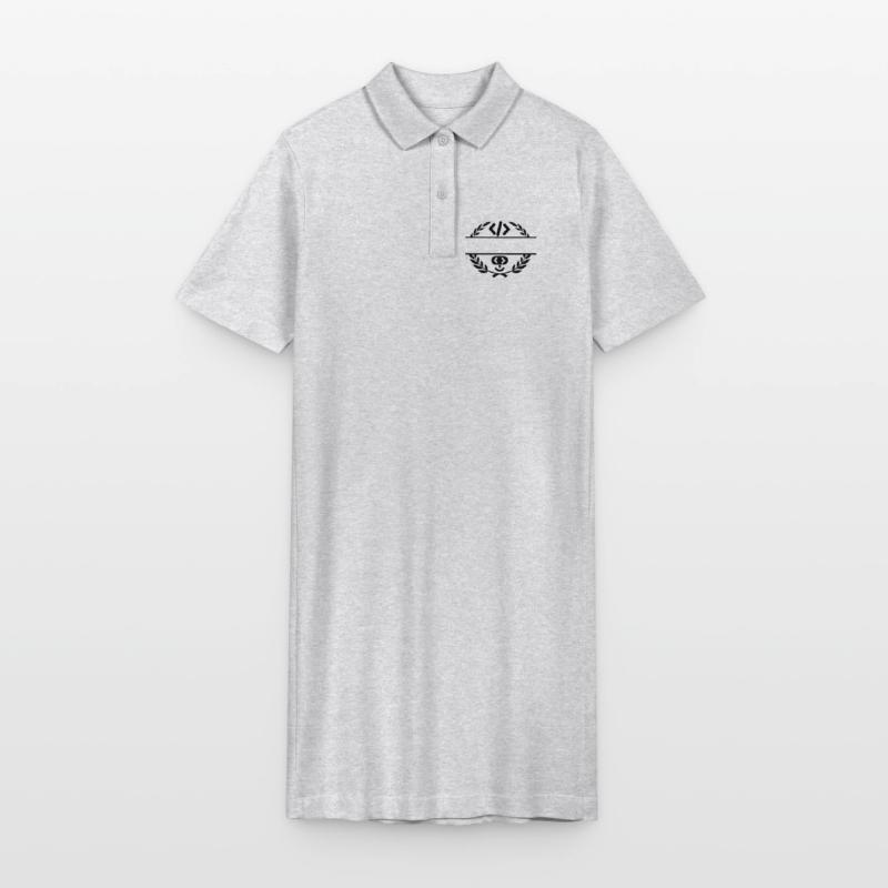 Code logo et code smiley dans une couronne de laurier Robe polo bio PAIGER Stanley/Stella Femme