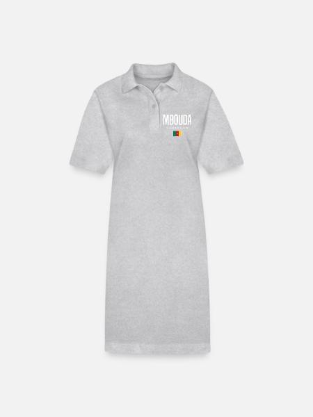 Mbouda Kamerun Kameruner - Stanley/Stella Frauen Bio-Polokleid PAIGER - Grau meliert