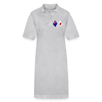 Flagge von Australien und Flagge Japan - Stanley/Stella Frauen Bio-Polokleid PAIGER - Grau meliert - Vorne