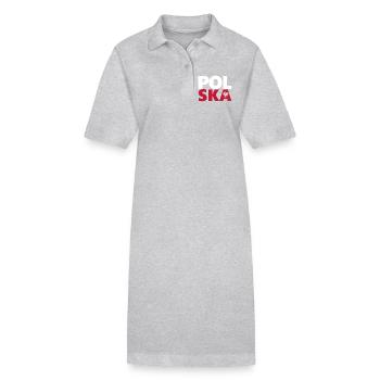 Pologne - Robe polo bio PAIGER Stanley/Stella Femme - gris chiné - Devant