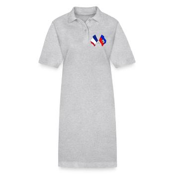 Flagge von Frankreich, Haiti - Stanley/Stella Frauen Bio-Polokleid PAIGER - Grau meliert - Vorne