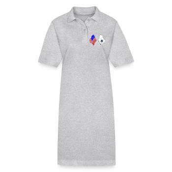 Drapeau des États-Unis et de l’État du Massachusetts franchi - Robe polo bio PAIGER Stanley/Stella Femme - gris chiné - Devant