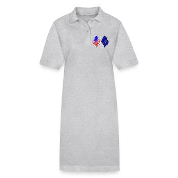 Drapeau des États-Unis et de l’État de l’Indiana croisé - Robe polo bio PAIGER Stanley/Stella Femme - gris chiné - Devant