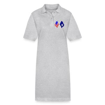 Drapeau des États-Unis et de l’État du Kentucky franchi - Robe polo bio PAIGER Stanley/Stella Femme - gris chiné - Devant