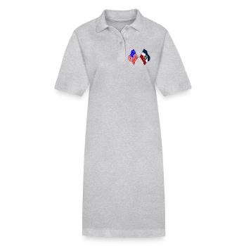 Drapeau des États-Unis et de l’État de l’Utah croisé - Robe polo bio PAIGER Stanley/Stella Femme - gris chiné - Devant