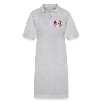 Drapeau des États-Unis et de l’État du Maryland croisé - Robe polo bio PAIGER Stanley/Stella Femme - gris chiné - Devant