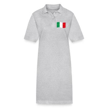 drapeau italien vintage - Robe polo bio PAIGER Stanley/Stella Femme - gris chiné - Devant