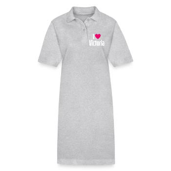 J’aime Victoria Coeur rose J’aime Victoria - Robe polo bio PAIGER Stanley/Stella Femme - gris chiné - Devant