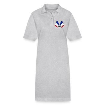 Drapeau français croisé - Robe polo bio PAIGER Stanley/Stella Femme - gris chiné - Devant