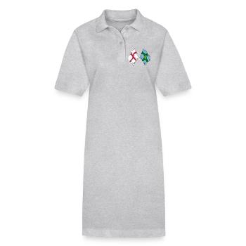 Derbyshire x England Flaggen - Stanley/Stella Frauen Bio-Polokleid PAIGER - Grau meliert - Vorne