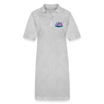 Neon-Raumstadt Skyline - Stanley/Stella Frauen Bio-Polokleid PAIGER - Grau meliert - Vorne