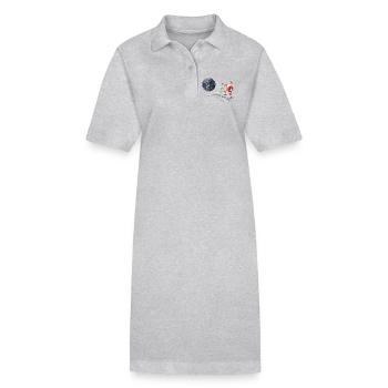 Diablotin de Noël galactique sur la lune - Robe polo bio PAIGER Stanley/Stella Femme - gris chiné - Devant
