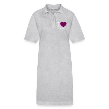 J’adore la confiture de prunes - Robe polo bio PAIGER Stanley/Stella Femme - gris chiné - Devant