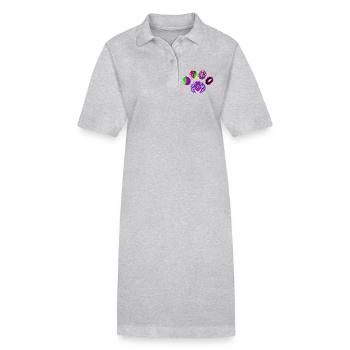 Imprimé cercle de bijoux fluo - Robe polo bio PAIGER Stanley/Stella Femme - gris chiné - Devant
