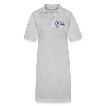 I Love you - message d'amour - Robe polo bio PAIGER Stanley/Stella Femme - gris chiné - Devant