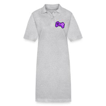  Schräger Retro Controller Gamer - Stanley/Stella Frauen Bio-Polokleid PAIGER - Grau meliert - Vorne