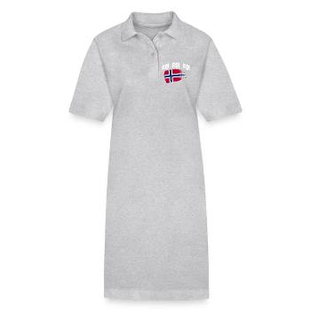 Norway Norge Fjords Scandinavian Ro Viking ship - Stanley/Stella PAIGER Organic Women’s Polo Dress - heather grey - Front