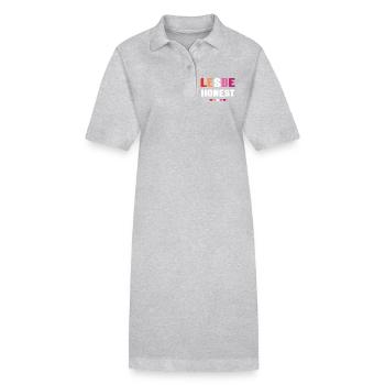 LGBTQ Pride Month - Lesbe Honest - Stanley/Stella PAIGER Organic Women’s Polo Dress - heather grey - Front