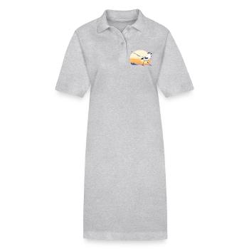 Oiseau au lever du soleil - Robe polo bio PAIGER Stanley/Stella Femme - gris chiné - Devant