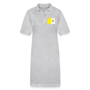 Drapeau du Vatican - Robe polo bio PAIGER Stanley/Stella Femme - gris chiné - Devant