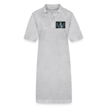 Fantôme numérique dans la maison hantée - Robe polo bio PAIGER Stanley/Stella Femme - gris chiné - Devant