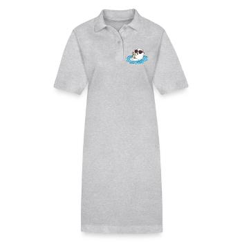 Entspannter Seehund mit Herzbrille im Pool - Stanley/Stella Frauen Bio-Polokleid PAIGER - Grau meliert - Vorne
