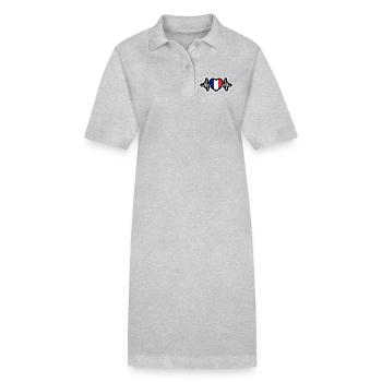 France Battement de Coeur Sticker - Robe polo bio PAIGER Stanley/Stella Femme - gris chiné - Devant