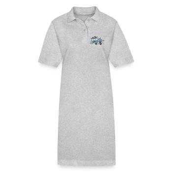 Vacances de camping en Vanlife en Suède Motif Campeur - Robe polo bio PAIGER Stanley/Stella Femme - gris chiné - Devant
