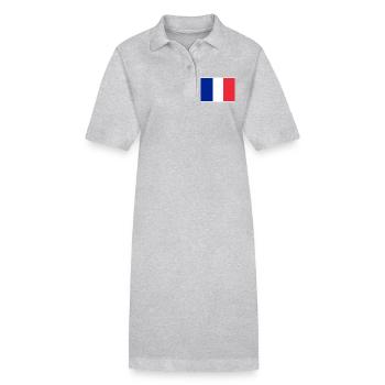Frankreich Flagge - Stanley/Stella Frauen Bio-Polokleid PAIGER - Grau meliert - Vorne