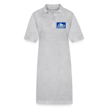 Sydney Opera Blue Silhouette - Stanley/Stella PAIGER Organic Women’s Polo Dress - heather grey - Front