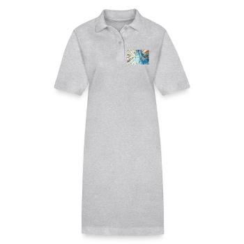 Radiale Blaue Explosion - Stanley/Stella Frauen Bio-Polokleid PAIGER - Grau meliert - Vorne