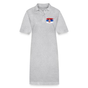 Serbien Flagge used - Stanley/Stella Frauen Bio-Polokleid PAIGER - Grau meliert - Vorne