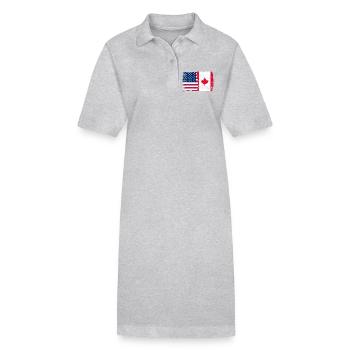 Sterne und Ahorn-Banner - Stanley/Stella Frauen Bio-Polokleid PAIGER - Grau meliert - Vorne