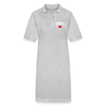 Drapeau de la Turquie - Robe polo bio PAIGER Stanley/Stella Femme - gris chiné - Devant