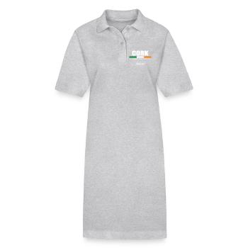 Cork - Stanley/Stella PAIGER Organic Women’s Polo Dress - heather grey - Front