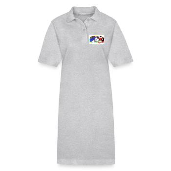 Lignes de batailles de couleur - Robe polo bio PAIGER Stanley/Stella Femme - gris chiné - Devant