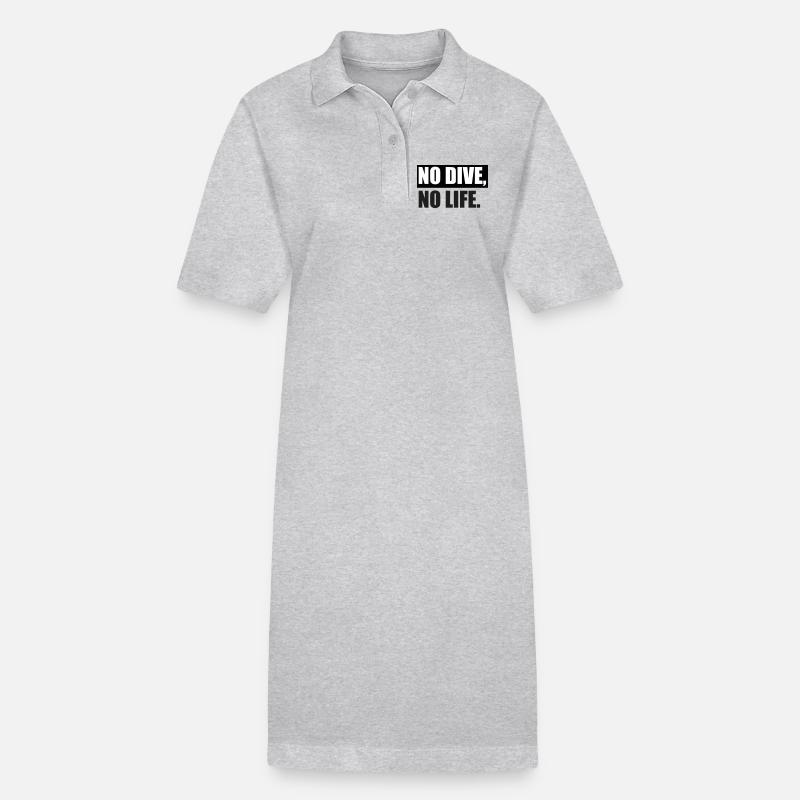 PAS DE PLONGÉE, PAS DE VIE. - Robe polo bio PAIGER Stanley/Stella Femme - gris chiné
