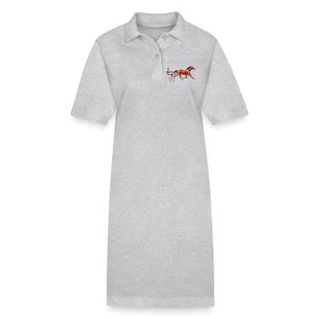 Traber Trabrennen Design - Stanley/Stella Frauen Bio-Polokleid PAIGER - Grau meliert - Vorne