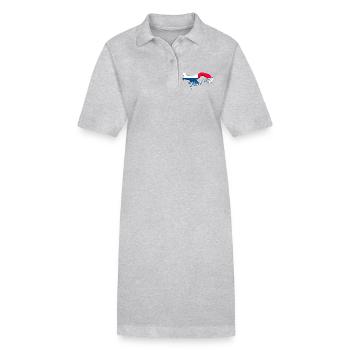 Drapeau du Panama, carte drapeau du Panama - Robe polo bio PAIGER Stanley/Stella Femme - gris chiné - Devant